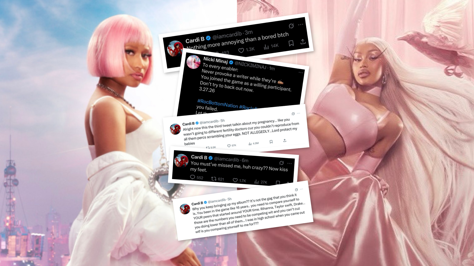 Nicki Minaj and Cardi B Reignite Feud With Heated Back-to-Back Posts